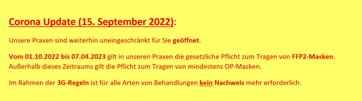 ALTAVIT Physiotherapie München Corona Update 20220915